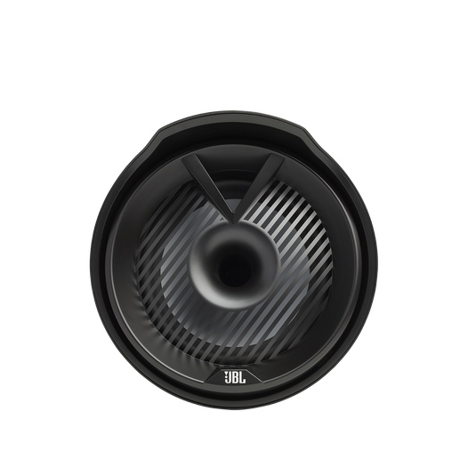 JBL Tower X Marine MT8HLB - Black Gloss - 8" (200mm) enclosed two-way marine audio tower speaker with 1" (25mm) horn loaded compression tweeter – Black - Front image number null