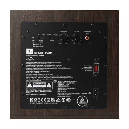 Stage 220P - Espresso - 12-inch (300mm) 500W Powered Subwoofer - Detailshot 8 image number null