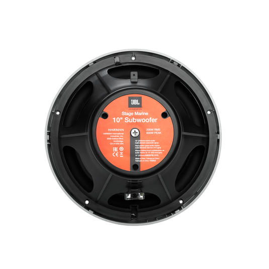 Stage Marine 10-inch Subwoofer - Grey - Back image number null