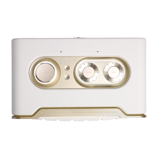JBL Authentics 200 - White - Smart home speaker with Wi-Fi, Bluetooth and Voice Assistants with retro design - Top image number null