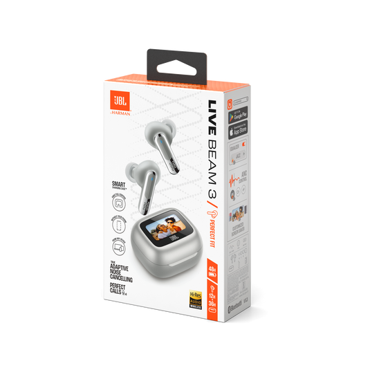 JBL Live Beam 3 - Silver - True wireless noise-cancelling closed-stick earbuds - Detailshot 15 image number null