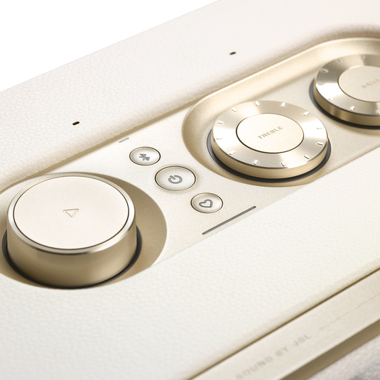 JBL Authentics 300 - White - Portable smart home speaker with Wi-Fi, Bluetooth and voice assistants with retro design. - Detailshot 1 image number null