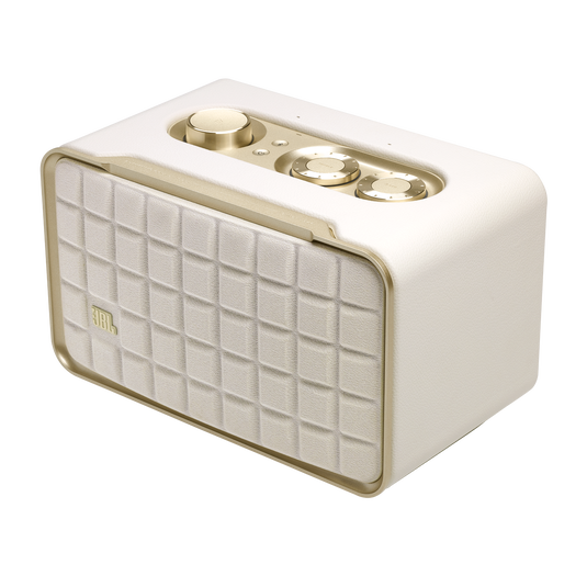 JBL Authentics 200 - White - Smart home speaker with Wi-Fi, Bluetooth and Voice Assistants with retro design - Detailshot 2 image number null