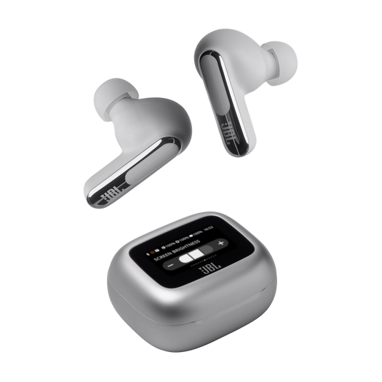 JBL Live Beam 3 - Silver - True wireless noise-cancelling closed-stick earbuds - Detailshot 7 image number null