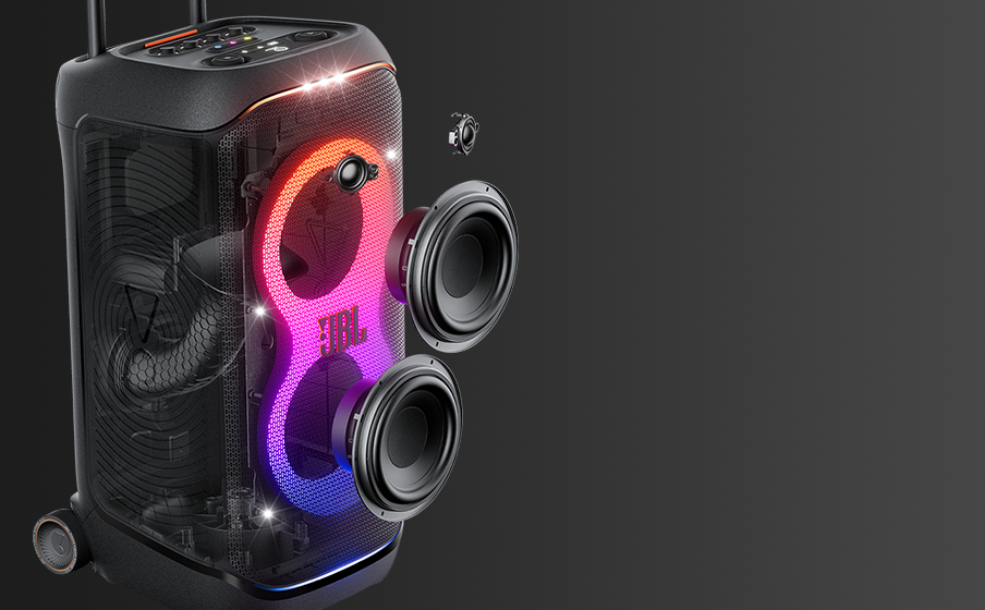JBL PartyBox Stage 320 | Portable party speaker with wheels