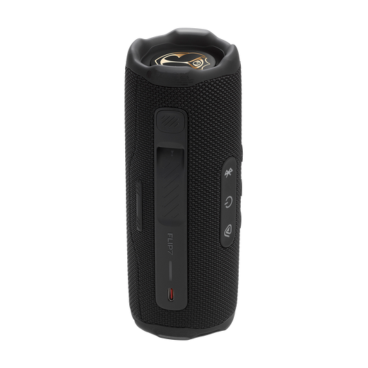 JBL Flip 7 Tomorrowland - Black - Portable waterproof and drop-proof speaker designed by JBL x Tomorrowland - Back image number null
