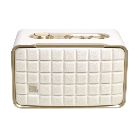 JBL Authentics 200 - White - Smart home speaker with Wi-Fi, Bluetooth and Voice Assistants with retro design - Front image number null