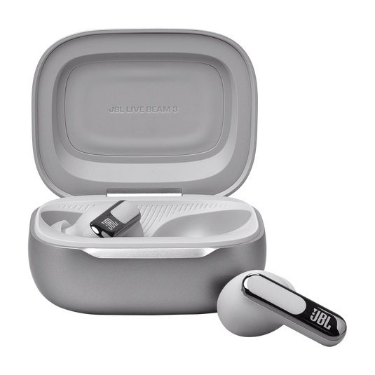 JBL Live Beam 3 - Silver - True wireless noise-cancelling closed-stick earbuds - Front image number null