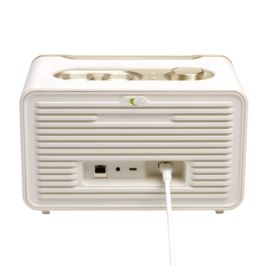 JBL Authentics 200 - White - Smart home speaker with Wi-Fi, Bluetooth and Voice Assistants with retro design - Back image number null