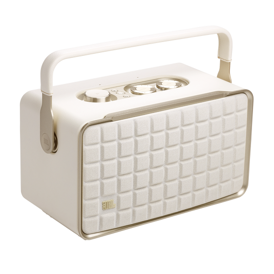 JBL Authentics 300 - White - Portable smart home speaker with Wi-Fi, Bluetooth and voice assistants with retro design. - Hero image number null