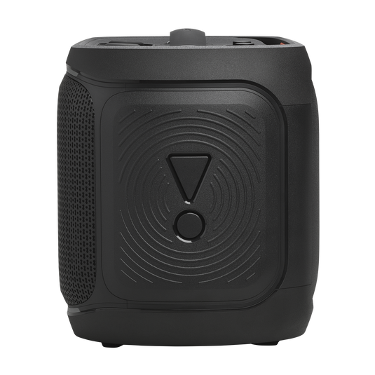 JBL PartyBox On-the-Go 2 - Black - Portable party speaker with two wireless digital mics, handle and a shoulder strap - Left image number null