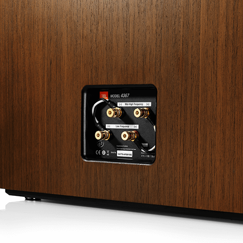 JBL 4367 Dual sets of gold-plated binding posts with shorting straps. - Image